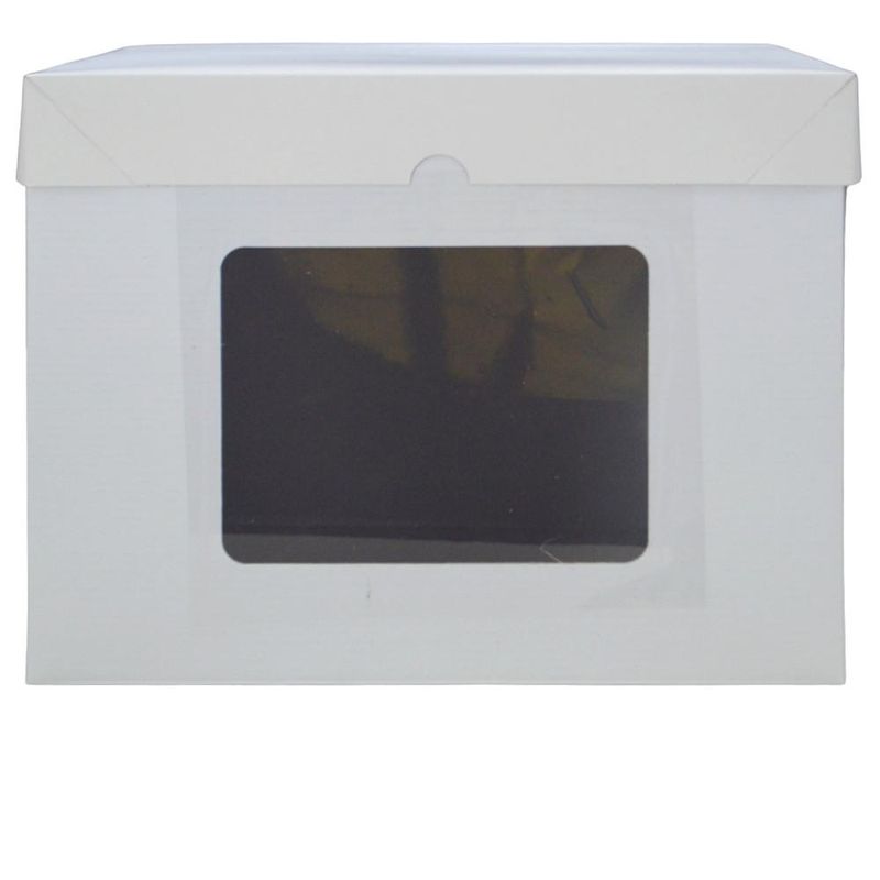 Caixa Cubo P/ Bolos Altos C/ Visor Branca 21x21x20cm Ultrafest (01 unidade)