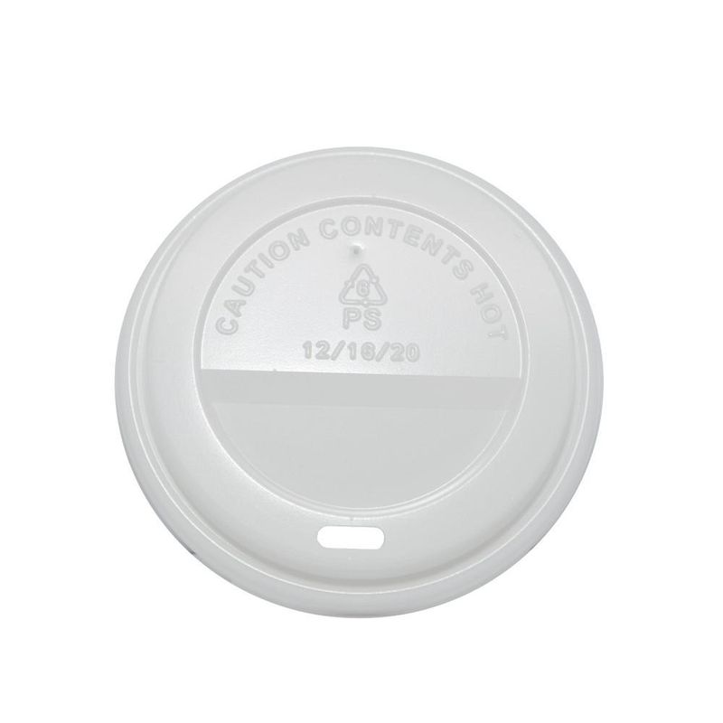 Tampa de Poliestireno C/ Furo Branca para Copo Térmico Papel de 300ml Vabene (25 unidades)