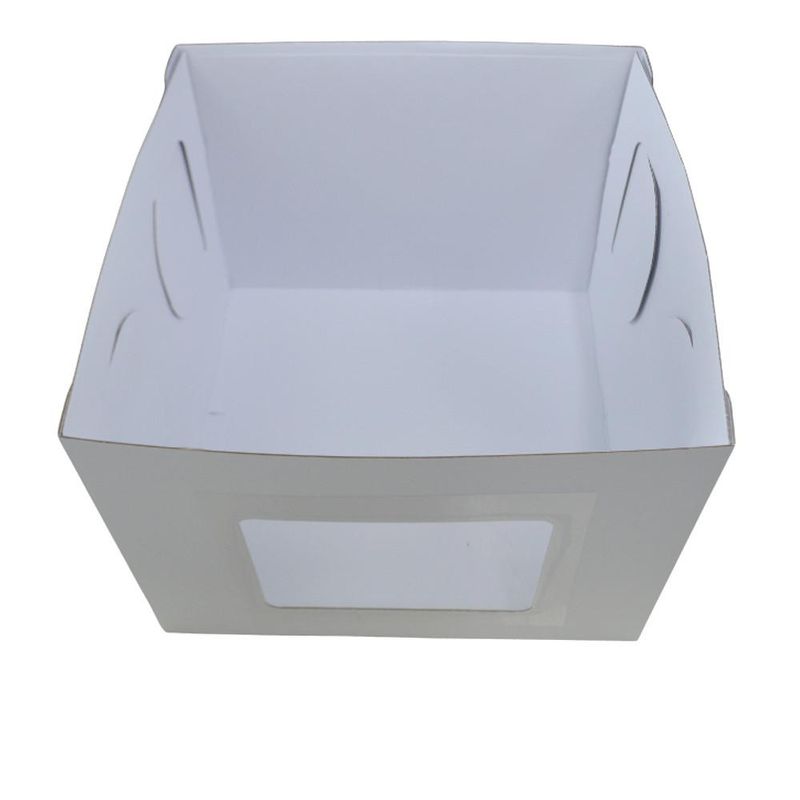 Caixa Cubo P/ Bolos Altos C/ Visor Branca 32,5x32,5x25cm Ultrafest (01 unidade)