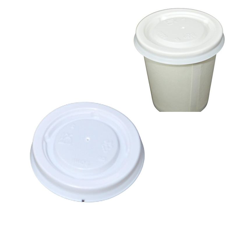 Tampa de Poliestireno Sem Furo Branca para Copo Térmico Papel de 85ml Vabene (50 unidades)