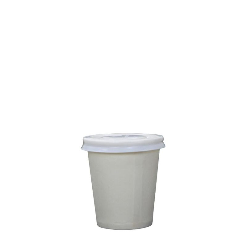 Tampa de Poliestireno Sem Furo Branca para Copo Térmico Papel de 85ml Vabene (50 unidades)