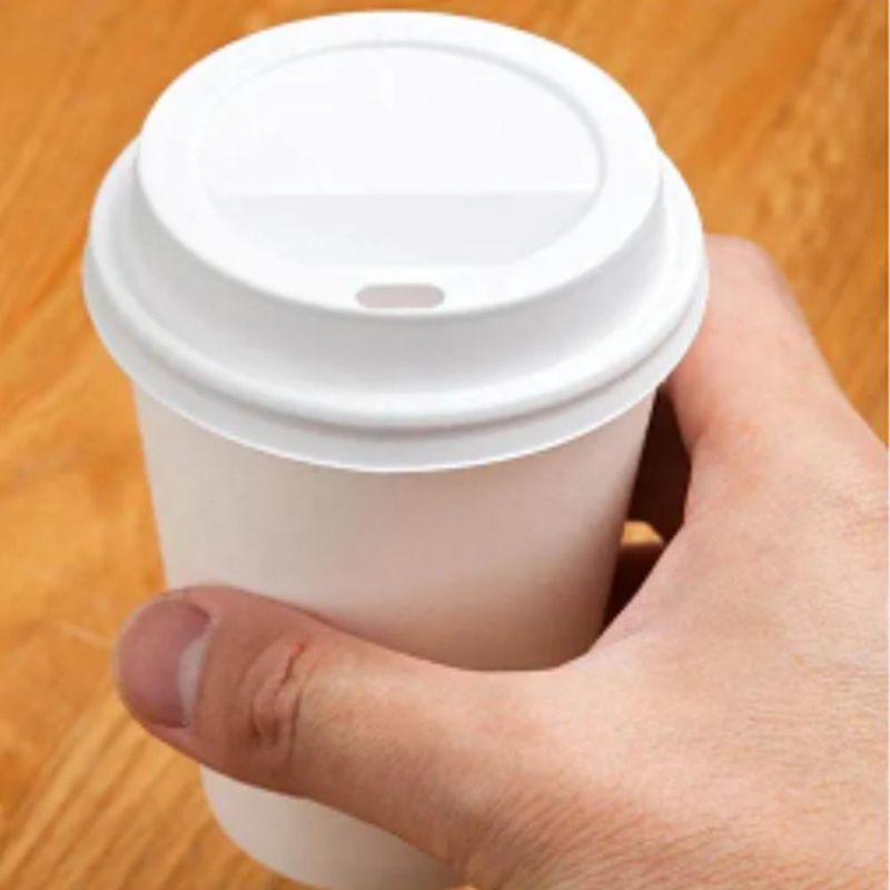 Tampa de Poliestireno C/ Furo Branca para Copo Térmico Papel de 120ml Vabene (25 unidades)