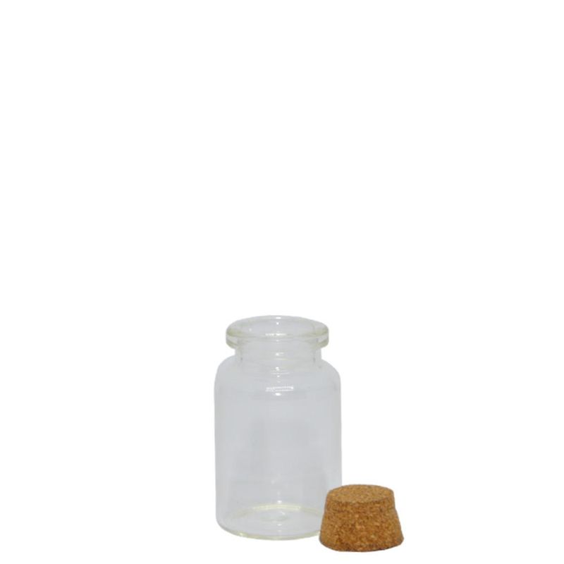 Frasco de Vidro Casquinha 20ml C/ Rolha de Cortiça JMM8X (01 unidade)
