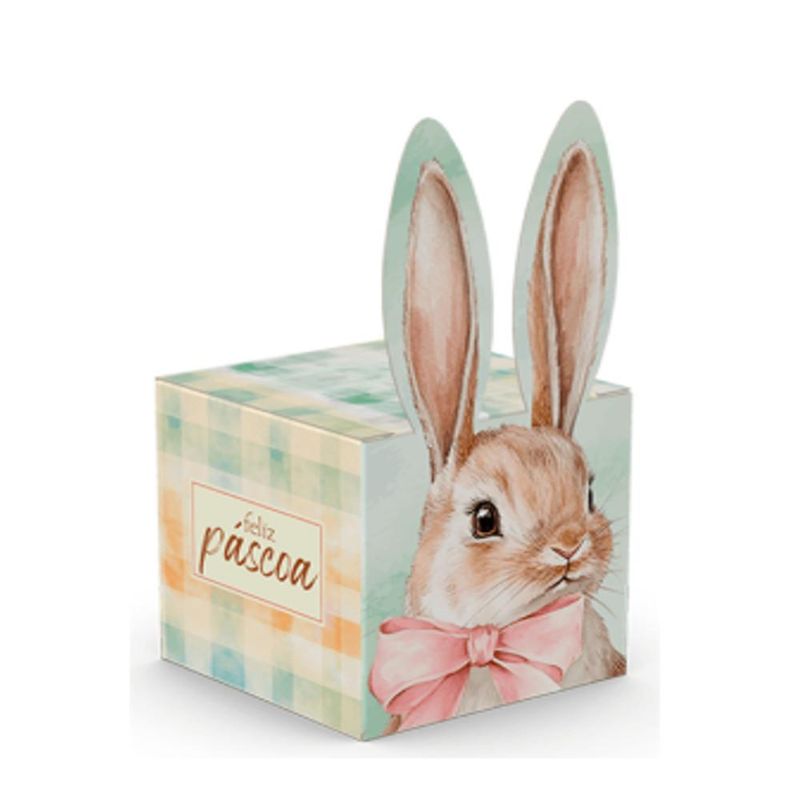 Caixa Orelha P/ 01 Doce Páscoa Encantada 5x5x5cm Ref. C5804 Papieri (01 unidade)