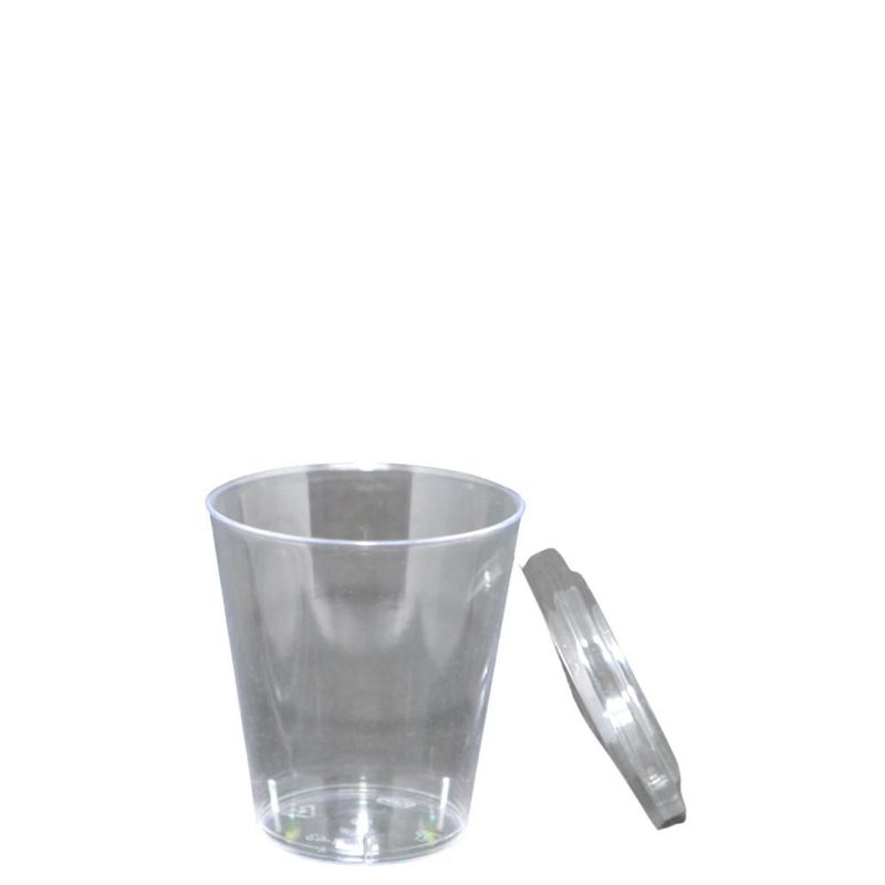 Kit Copo Shot Cristal (PS) com Tampa (PET) Ref. PW-43/TWH WER (10 unidades)