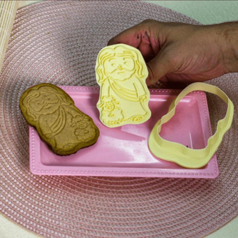 Cortador C/ Carimbo Jesus e Ovelhinha BlueStar (02 peças)