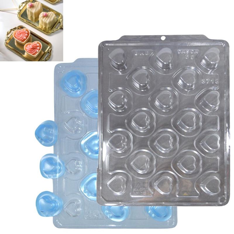 Forma de Acetato C/ Silicone SP Buffet Coração 18 Cavidades 6gr Ref. 3718 BWB (01 unidade)