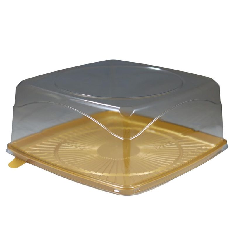 Embalagem para Torta Grande Quadrada Dourada Ref.: G60Q Galvanotek (1 unidade)