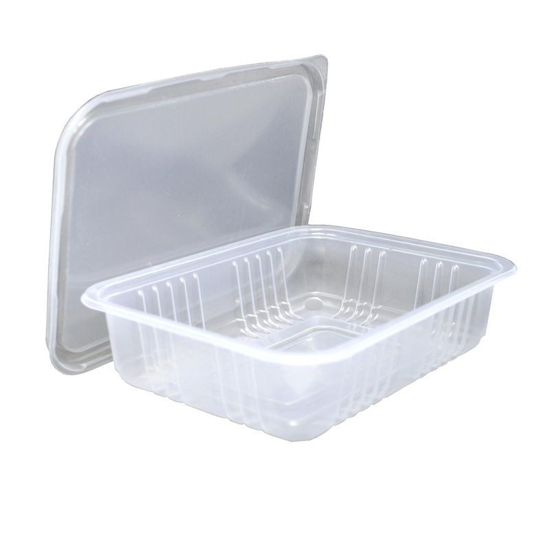 Marmita Retangular Transparente C/ Tampa P/ Freezer/Microondas Ref. G 303 400ml Galvanotek (1 unidade)