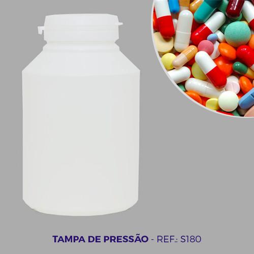 Frasco de Polietileno com Tampa Pressão Ref. S 180 Injeplast (01 unidade)
