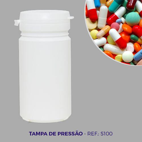 Frasco de Polietileno com Tampa Pressão Ref. S 100 Injeplast (01 unidade)