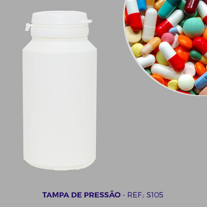 Frasco de Polietileno com Tampa Pressão Ref. S 105 Injeplast (01 unidade)