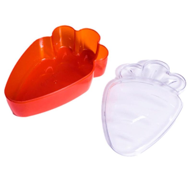 Cake Box de Acrílico Cenoura Bicolor C/ Tampa Transparente e Base Laranja 750ml BlueStar (01 unidade)