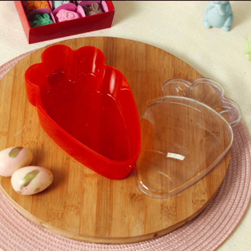 Cake Box de Acrílico Cenoura Bicolor C/ Tampa Transparente e Base Laranja 750ml BlueStar (01 unidade)