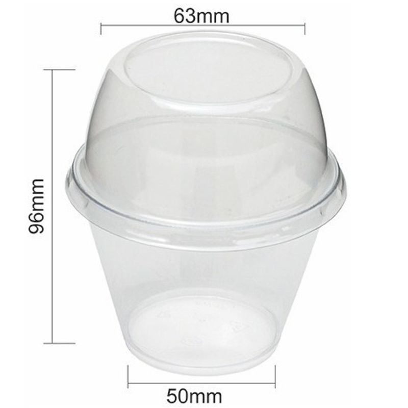 Kit Pote Cristal (Acrílico) C/ Tampa Alta (Poliestireno) Ref. 3967 PW-1P TWHA 180ml WER (10 unidades)