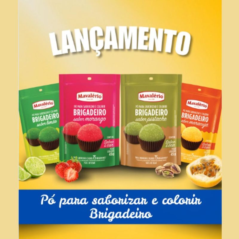 Pó para Saborizar e Colorir Brigadeiro Sabor Maracujá Mavalério (45 gramas)