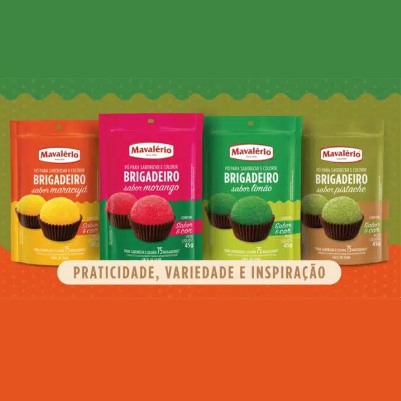 Pó para Saborizar e Colorir Brigadeiro Sabor Maracujá Mavalério (45 gramas)