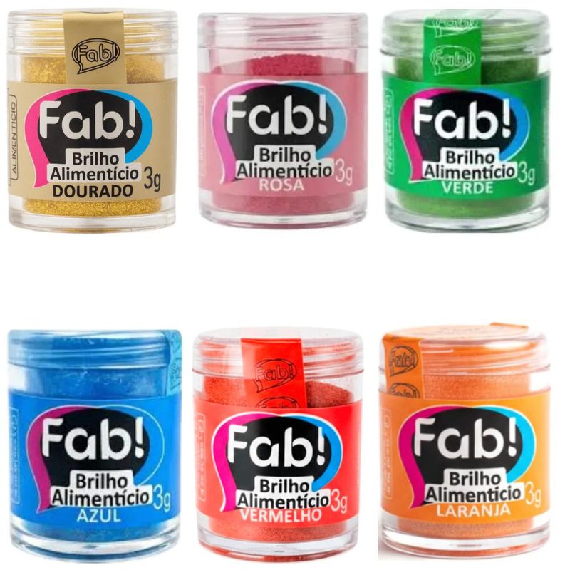 Brilho Alimentício em Pó Fab! (3 gramas)-azul