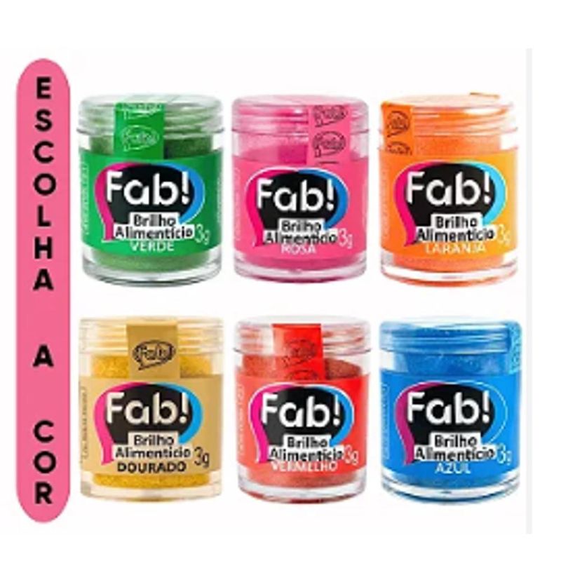 Brilho Alimentício em Pó Fab! (3 gramas)-azul
