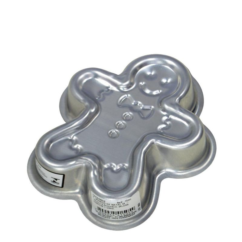 Forma de Alumínio P/ Bolo e Doces Boneco de Natal P 12.6x10.6x2.5cm Caparroz (01 unidade)