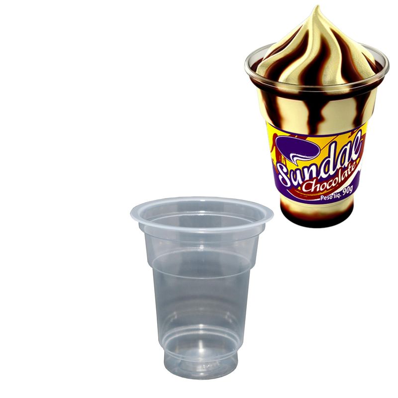 Pote Plástico para Sundae (SNT 180) 180ml PP Transparente Copobras (50UND)