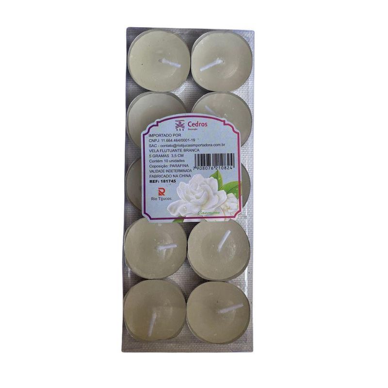 Vela Flutuante Branca Jasmine Rio Tijucas (10 Unidades)