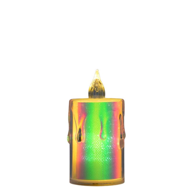 Vela LED Decorativa Nacarado Sem Chama a Pilha 7.7x3.6cm Irmãos Haluli (01 unidade)