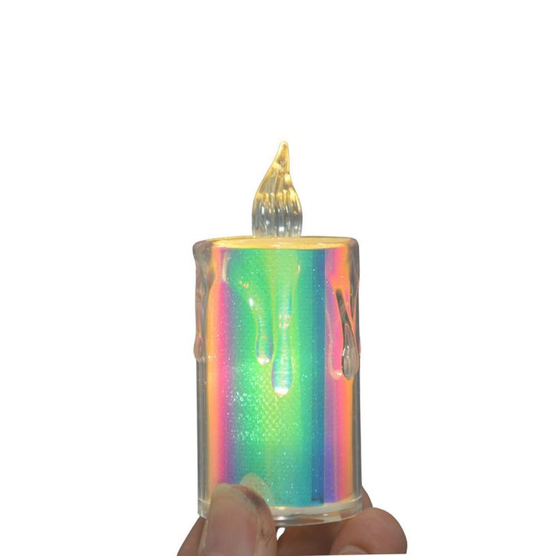 Vela LED Decorativa Nacarado Sem Chama a Pilha 7.7x3.6cm Irmãos Haluli (01 unidade)