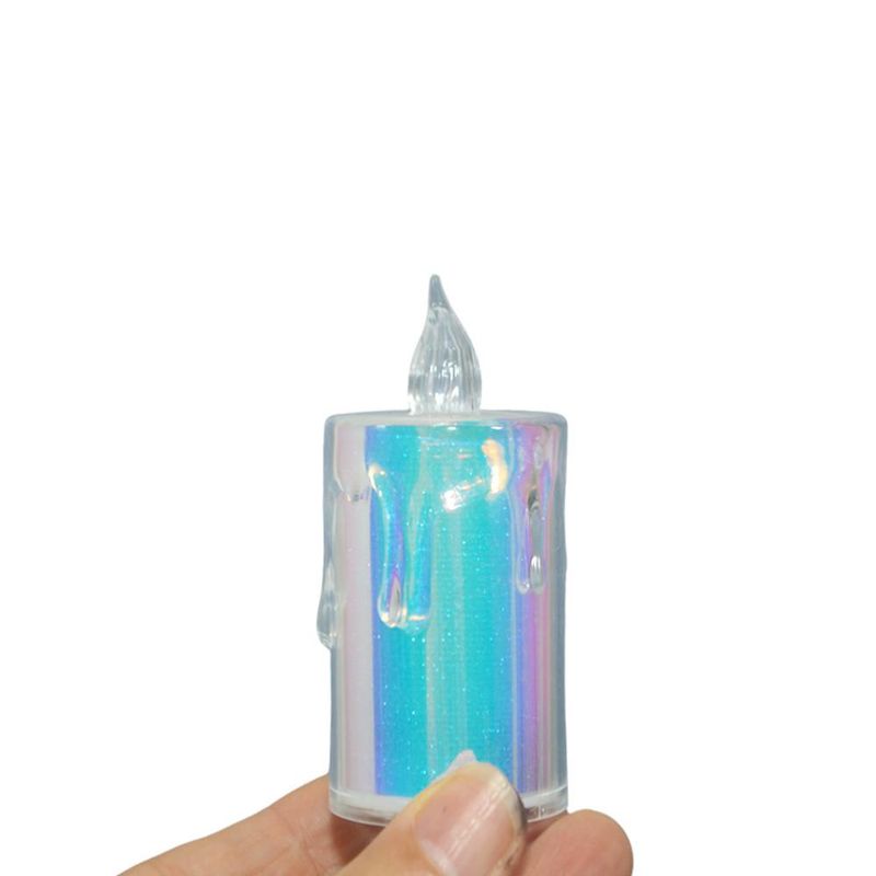 Vela LED Decorativa Nacarado Sem Chama a Pilha 7.7x3.6cm Irmãos Haluli (01 unidade)