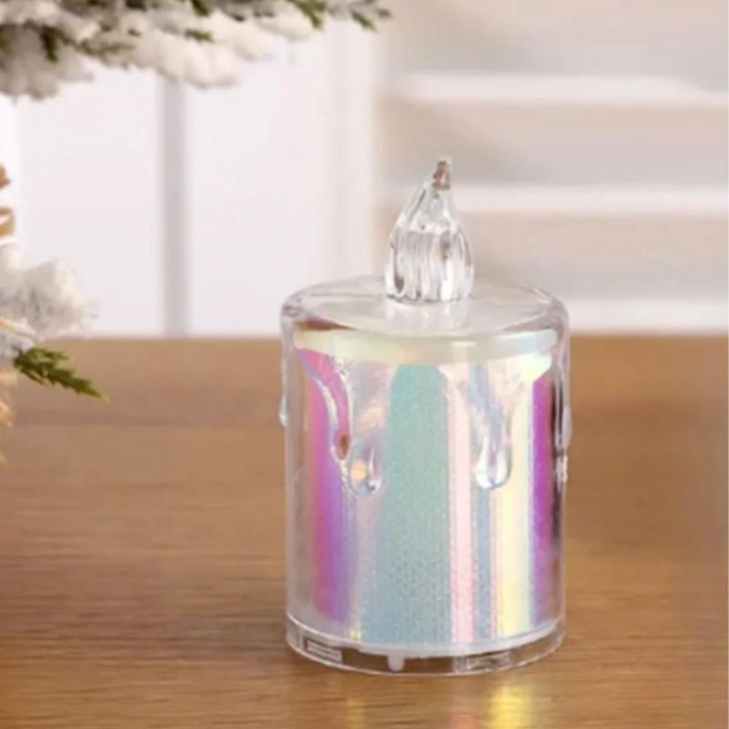 Vela LED Decorativa Nacarado Sem Chama a Pilha 7.7x3.6cm Irmãos Haluli (01 unidade)