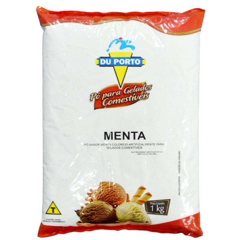 Pó para Gelados Comestíveis Sabor Especial Menta Du Porto (1KG)