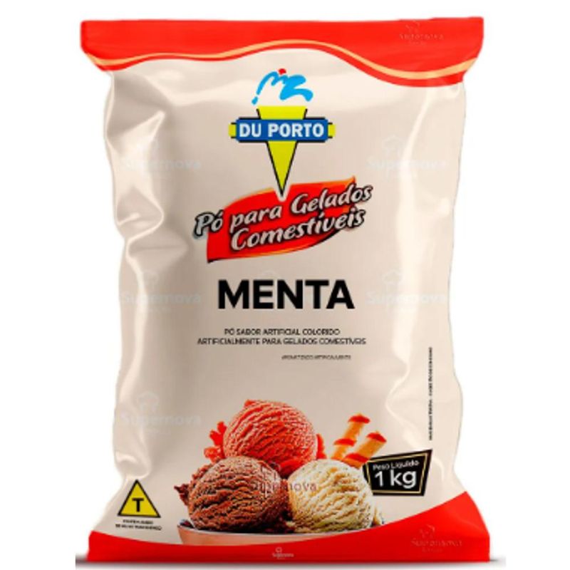 Pó para Gelados Comestíveis Sabor Especial Menta Du Porto (1KG)