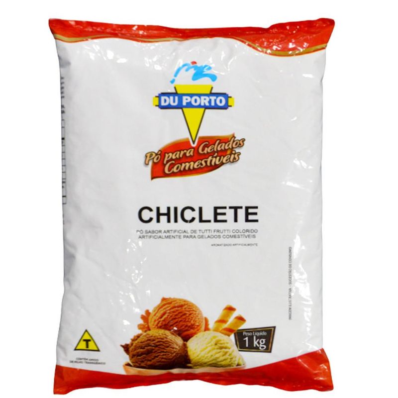 Pó para Gelados Comestíveis Sabor Especial Chiclete Du Porto (1KG)