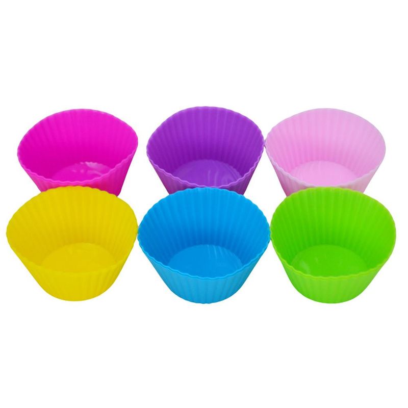 Forma de Silicone Colorida P/ Cupcake 6.5x3.5cm Ref. 102 Solrac (12 unidades)
