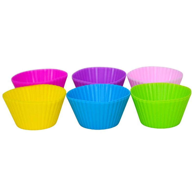 Forma de Silicone Colorida P/ Cupcake 6.5x3.5cm Ref. 102 Solrac (12 unidades)