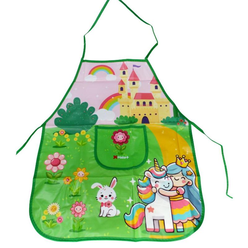 Avental Infantil de PVC C/ Bolso Pincesa Ref. 13851 40x50cm Make+ (01 unidade)
