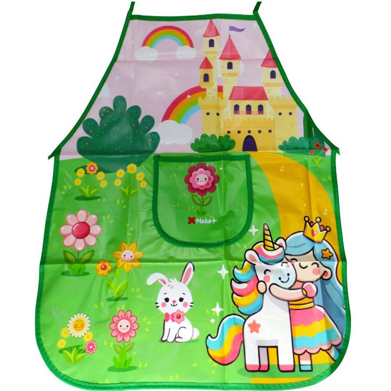Avental Infantil de PVC C/ Bolso Pincesa Ref. 13851 40x50cm Make+ (01 unidade)
