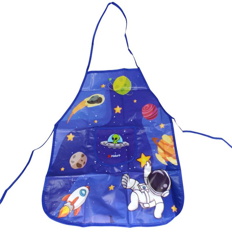 Avental Infantil de PVC C/ Bolso Astronauta Ref. 13853 40x50cm Make+ (01 unidade)