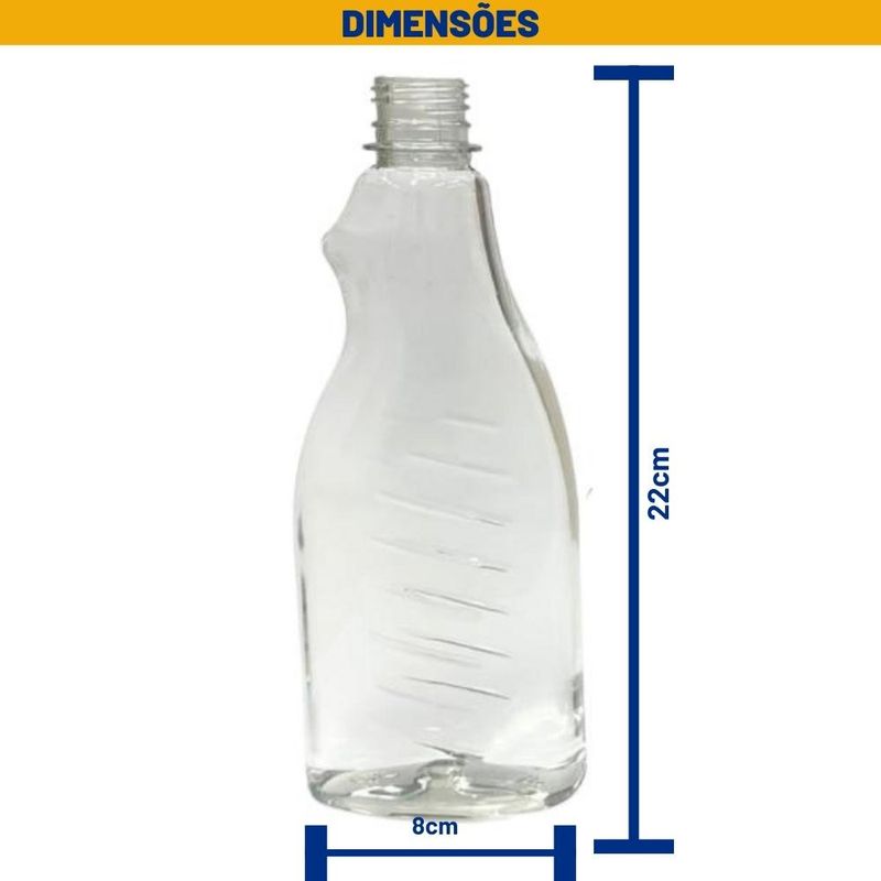 Frasco PET (Borrifador) Pulverizador Oval Transparente 500ml Rosca 28-410 Embagel (01 unidade)