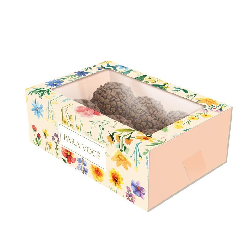 Caixa Gaveta C/ Visor P/ 6 Doces Atelier das Flores 12x8x4cm Ref. C5991 Ideia (01 unidade)