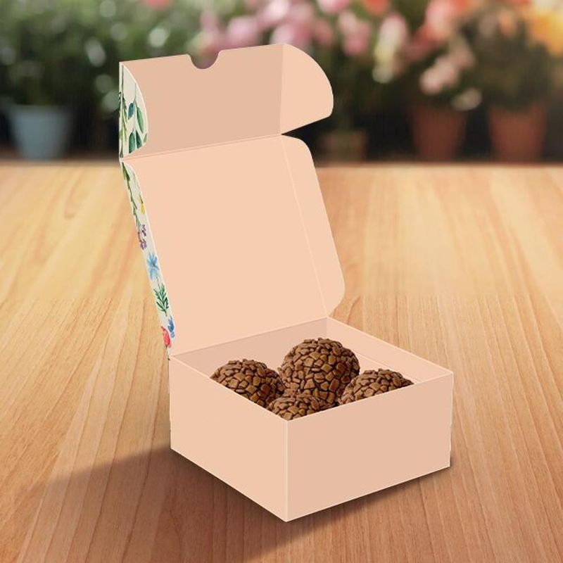 Caixa Practice P/ 4 Doces Atelier das Flores 8x8x4cm Ref. C5988 Ideia (01 unidade)