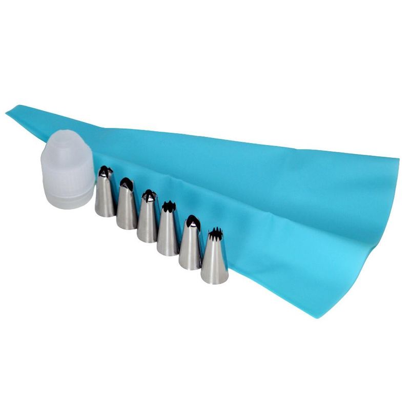 Kit Bicos de Confeitar C/ Adaptador e Manga Ref. FT266 Silver Chef (08 peças)