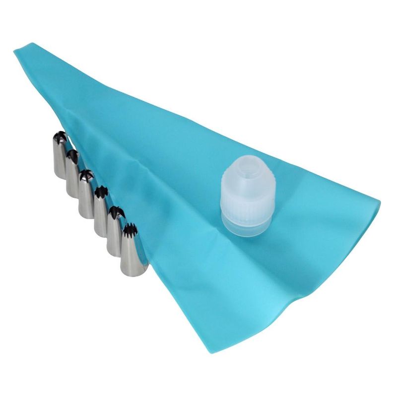 Kit Bicos de Confeitar C/ Adaptador e Manga Ref. FT266 Silver Chef (08 peças)