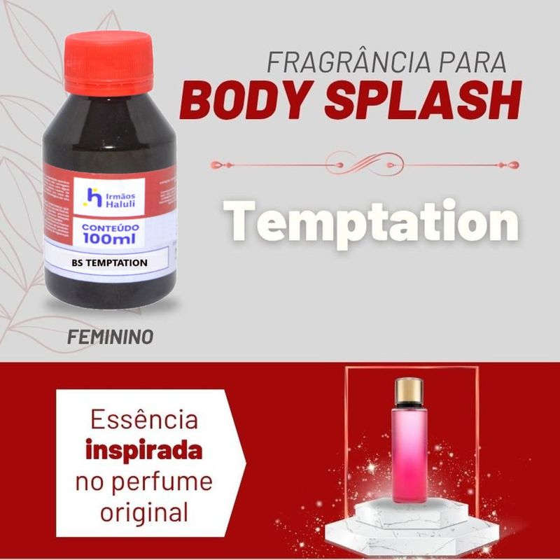 Essência Temptation P/ Body Splash Linha Vermelha Irmãos Haluli (100ml)