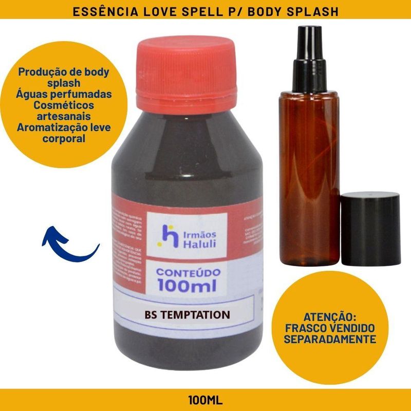 Essência Love Spell P/ Body Splash Linha Vermelha Irmãos Haluli (100ml)