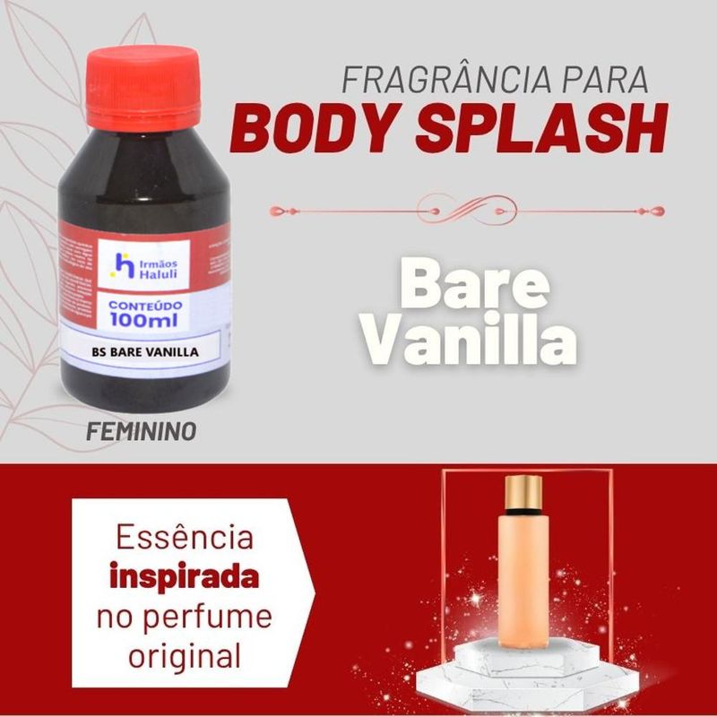 Essência Bare Vanilla P/ Body Splash Linha Vermelha Irmãos Haluli (100ml)