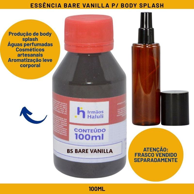 Essência Bare Vanilla P/ Body Splash Linha Vermelha Irmãos Haluli (100ml)