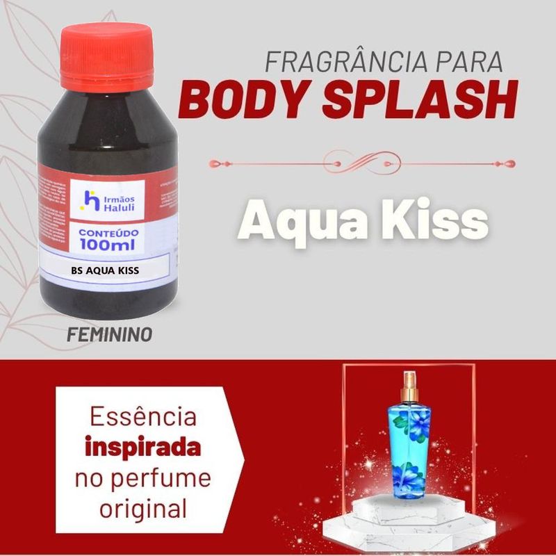 Essência Aqua Kiss P/ Body Splash Linha Vermelha Irmãos Haluli (100ml)
