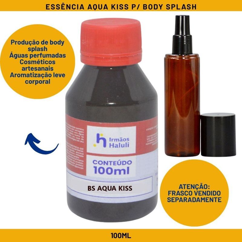 Essência Aqua Kiss P/ Body Splash Linha Vermelha Irmãos Haluli (100ml)
