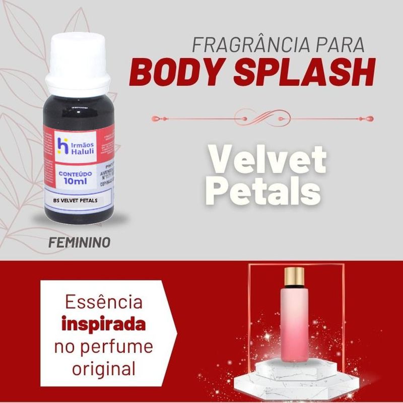 Essência Velvet Petals P/ Body Splash Linha Vermelha Irmãos Haluli (10ml)